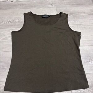 Vintage 90s Elementz Brown Sleeveless Scoop Neck Tank Top, M